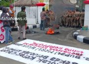 HMI Polman Demo Tolak Calon Sekda Bermasalah, Bakar Ban di Kantor Bupati