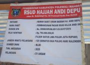 Pelaksana CV Akbar Bungkam Soal Proyek Pagar RSUD Andi Depu, Dugaan Mark-Up Mencuat