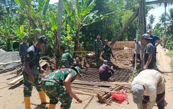 Dandim 1402/Polman Tinjau Langsung Pembangunan Jembatan Garuda di Bulubawang
